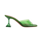 Lupita Glass 70mm PVC Mules - Green
