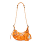 Le Cagole XS Shoulder Bag Crocodile Embossed - Orange