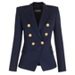 Wool Double-Breasted Jacket - Navy.