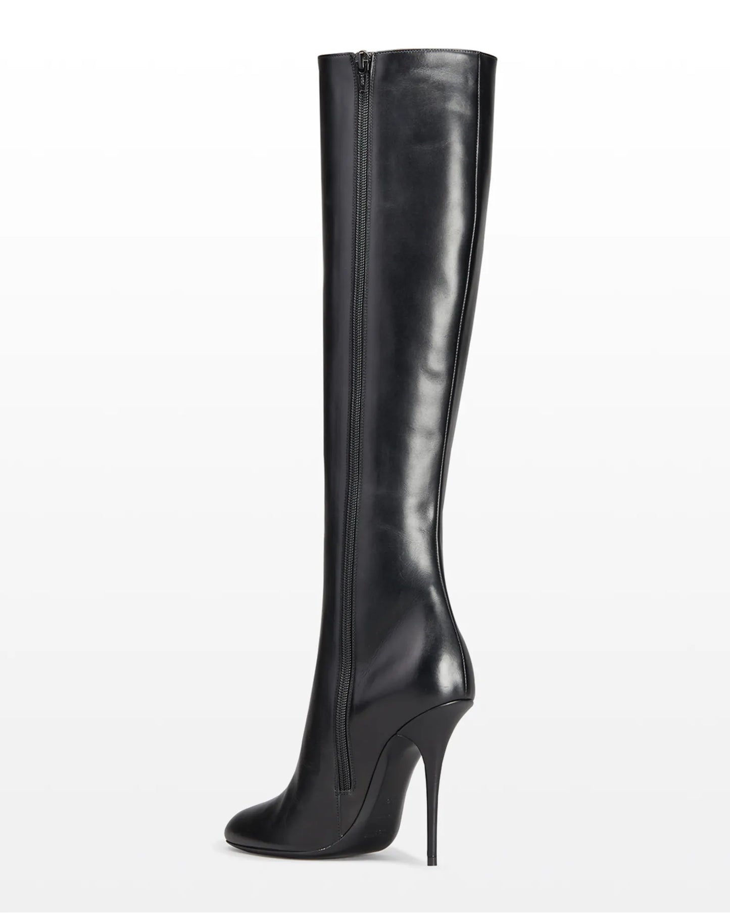 Linda Smooth Leather Boots - Black