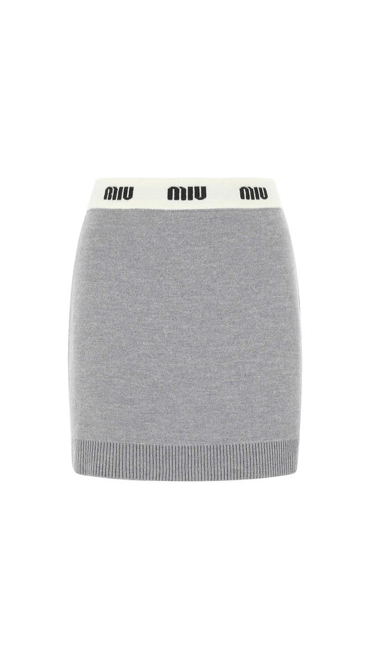 Wool Mini-skirt - Grey