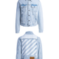 Diagonal Tab Slim Denim Jacket