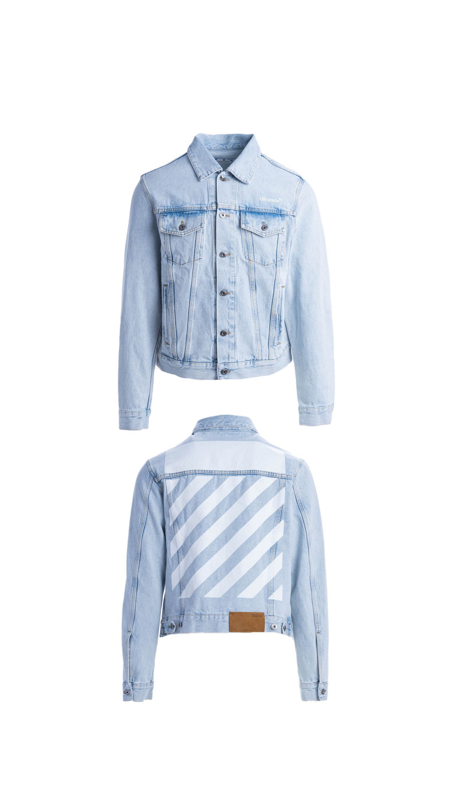 Diagonal Tab Slim Denim Jacket