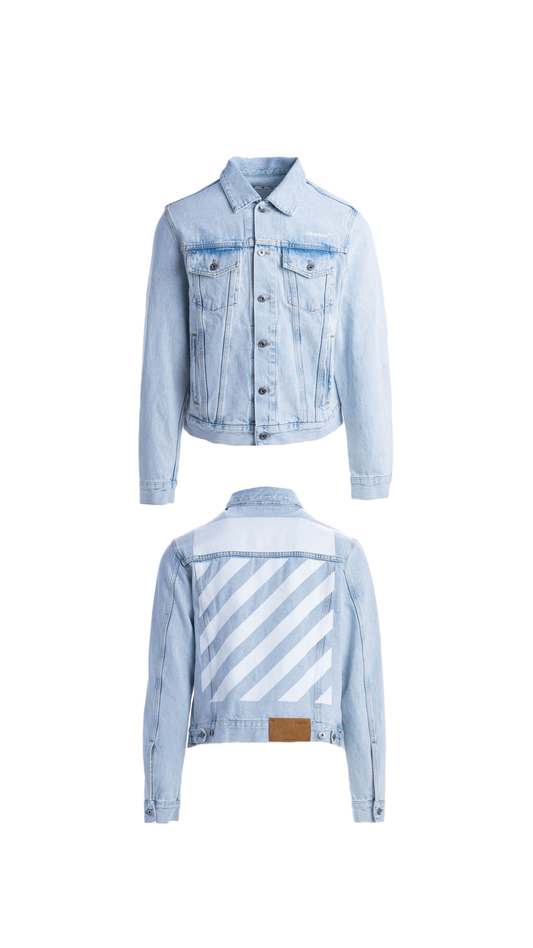 Diagonal Tab Slim Denim Jacket