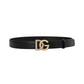 Calfskin Belt with Bejeweled DG Logo - Multicolor