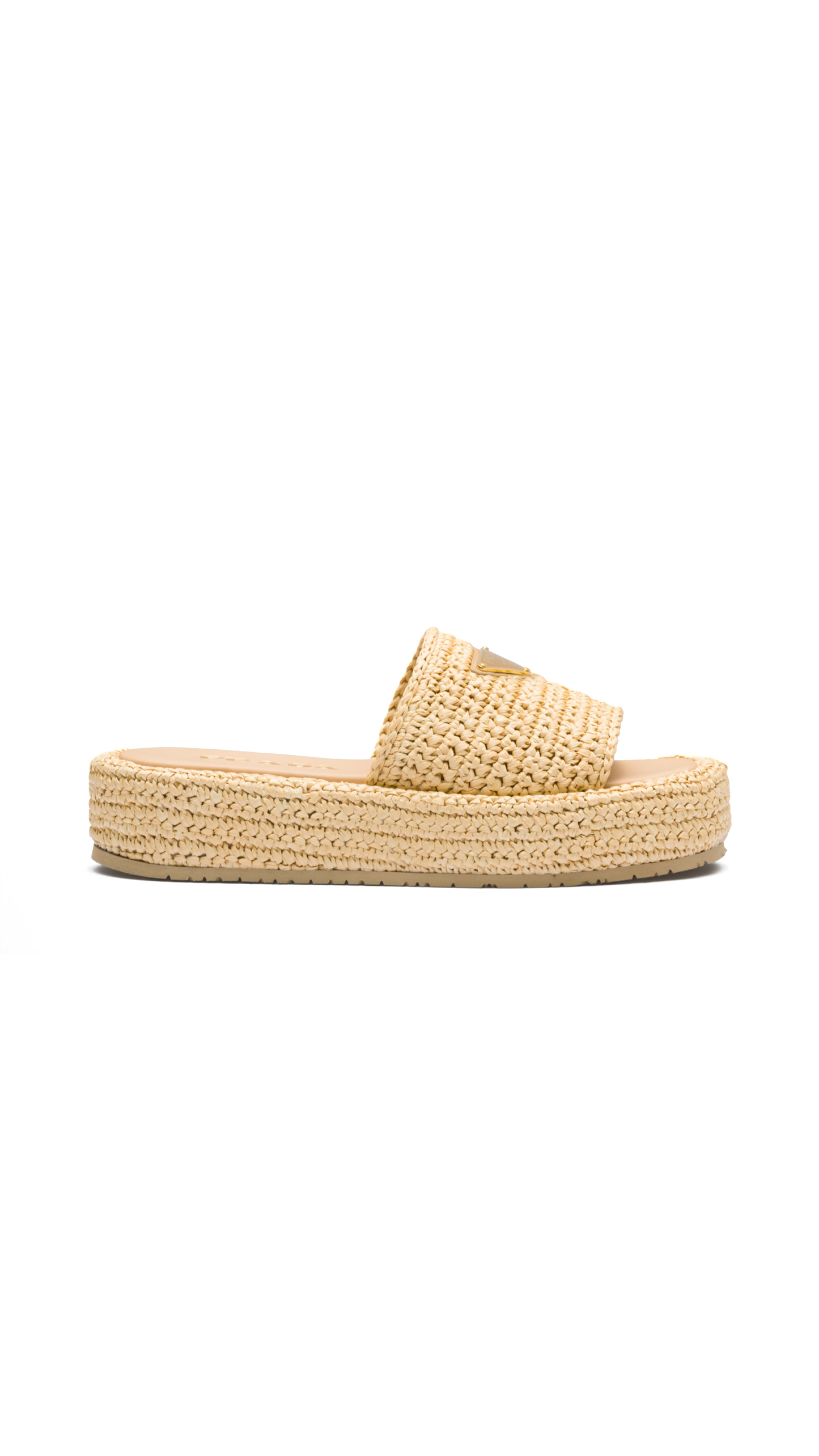 Raffia Flatform Sandal - Natural