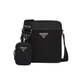 Re-Nylon and Saffiano Leather Shoulder Bag - Black