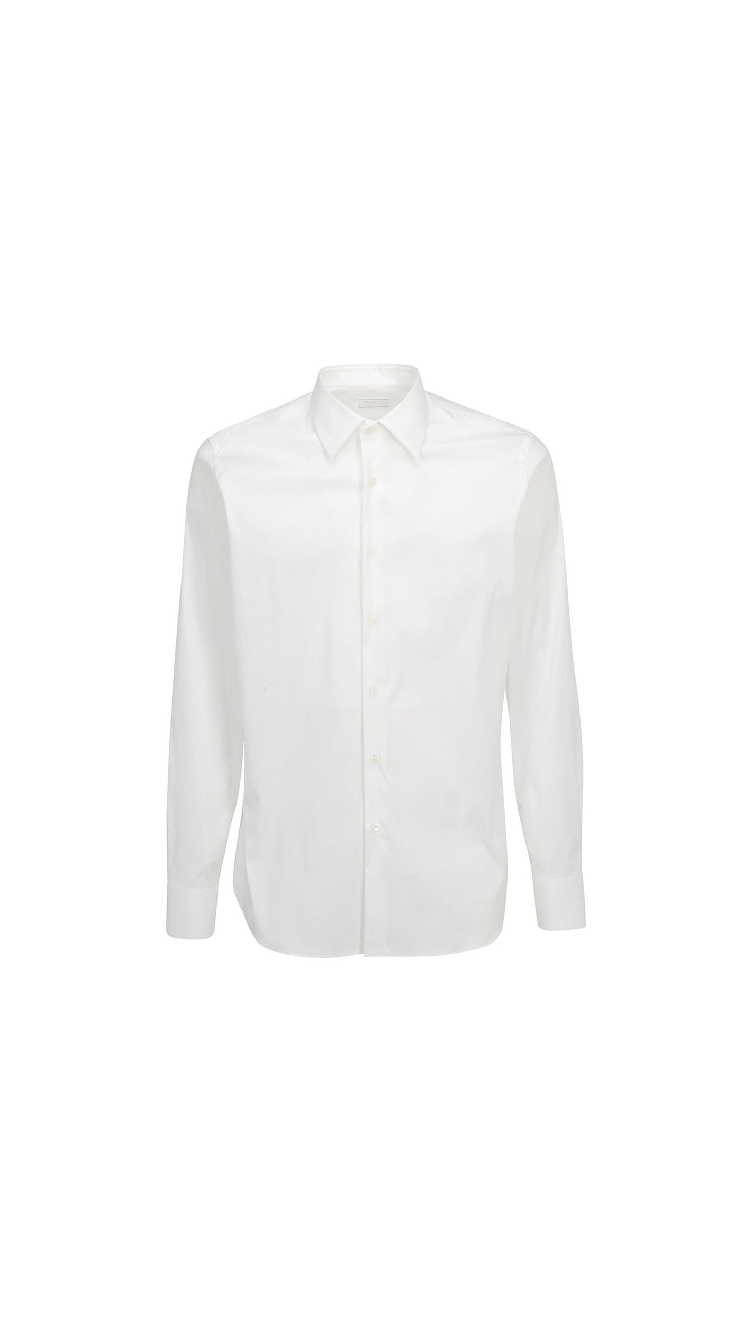 Stretch Poplin Shirt - White
