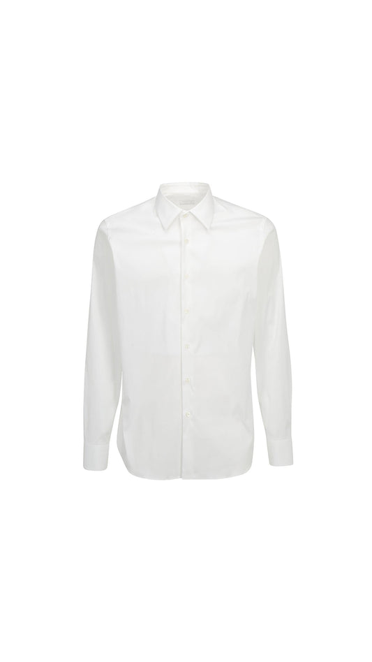 Stretch Poplin Shirt - White