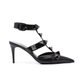 Roman Stud Patent Leather Sandals - Black
