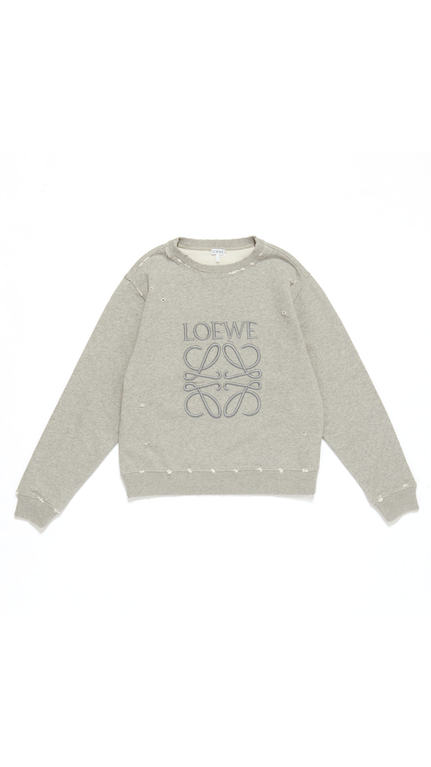 Distressed Anagram Sweatshirt in Cotton - Grey Melange