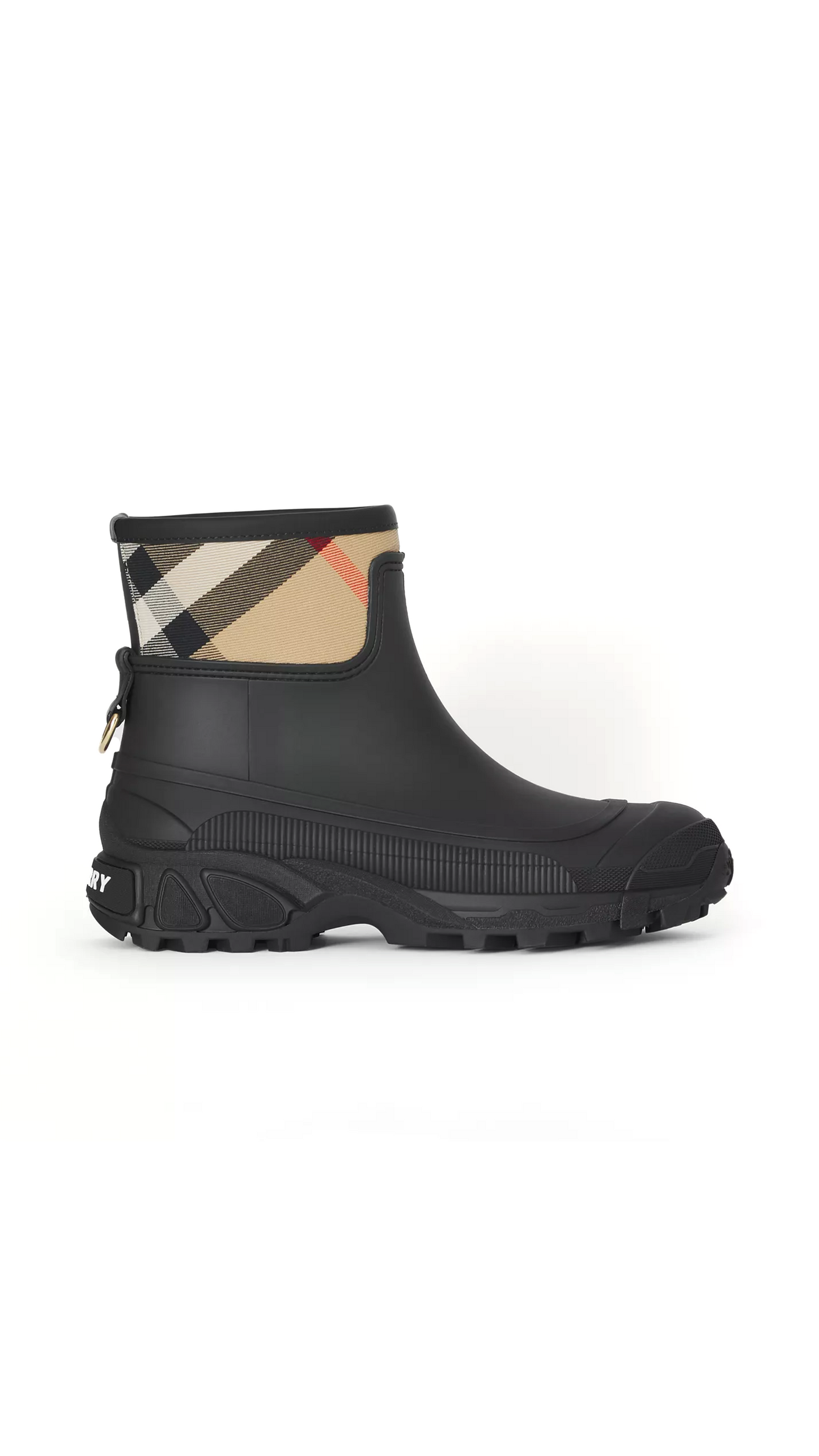 House Check Panel Rain Boots - Black / Archive Beige