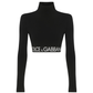 Long-sleeved Jersey Top with Branded Elastic - Black