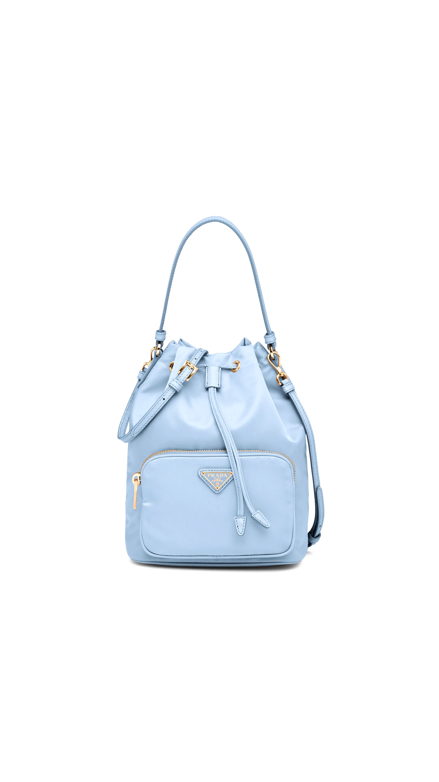 Prada Duet Re-Nylon Bucket shoulder bag - Celeste
