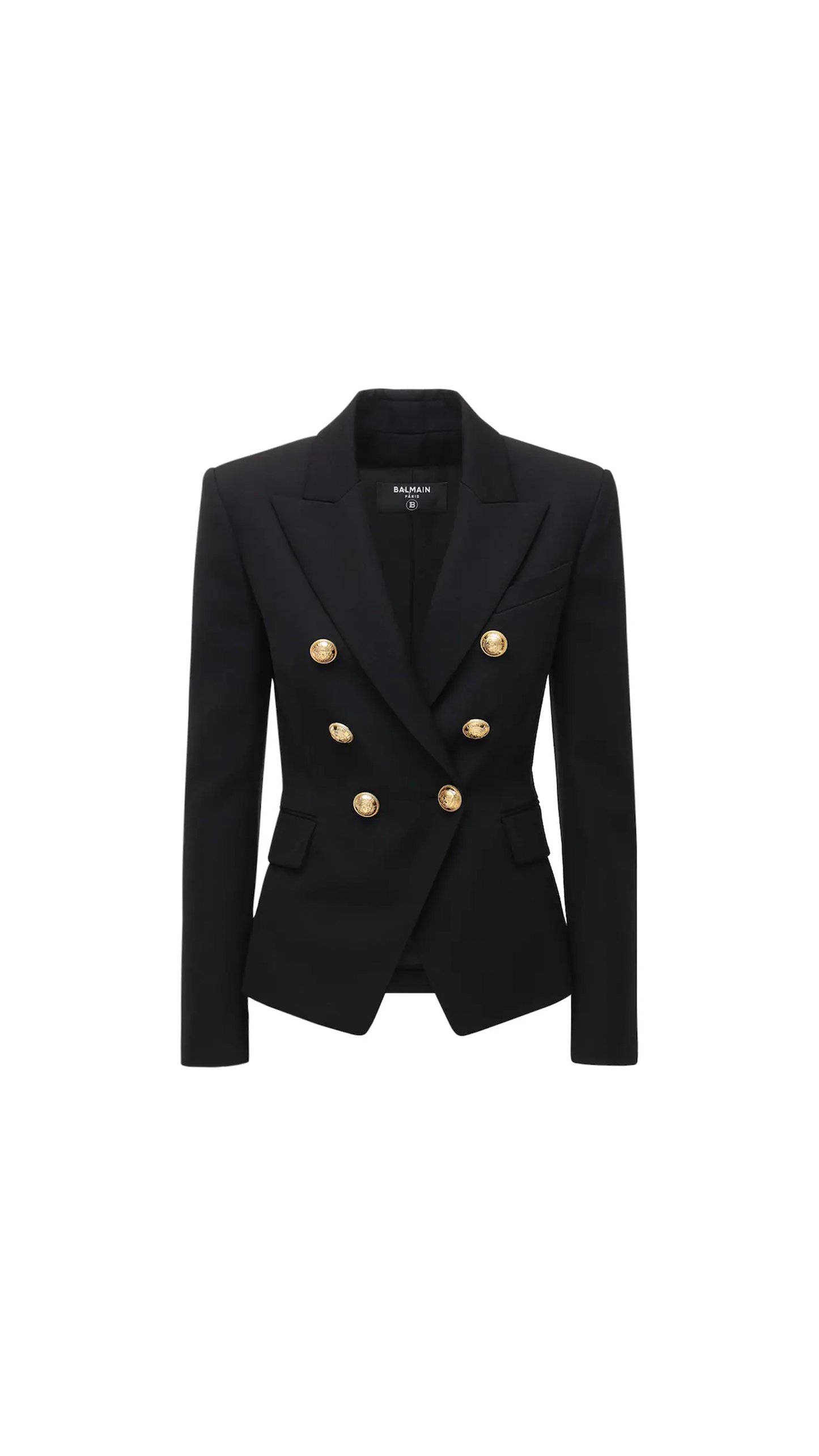 Grain de Poudre Double-Breasted Jacket - Black