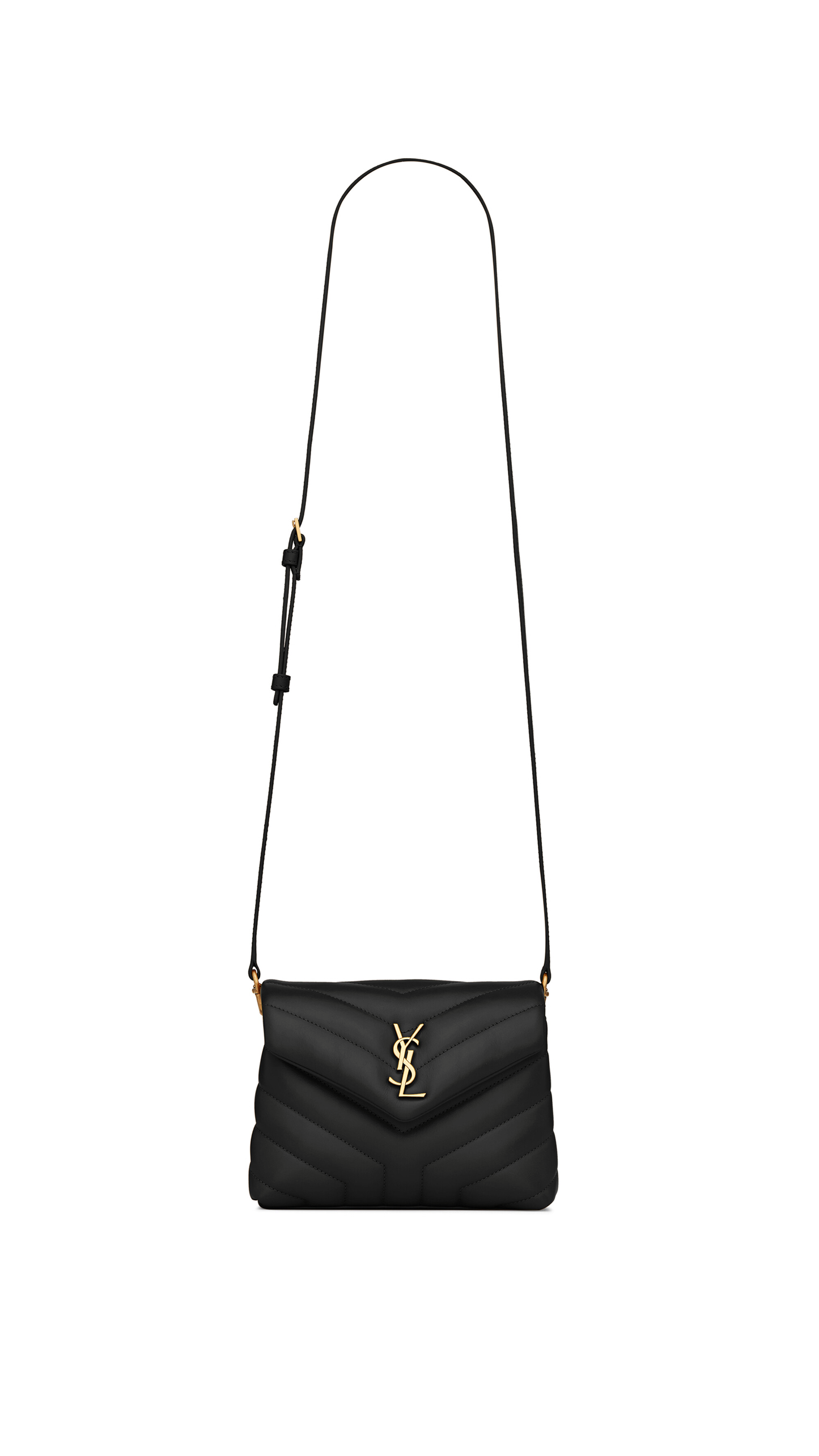 Loulou Toy Strap Bag in Matelassé "Y" Leather - Black