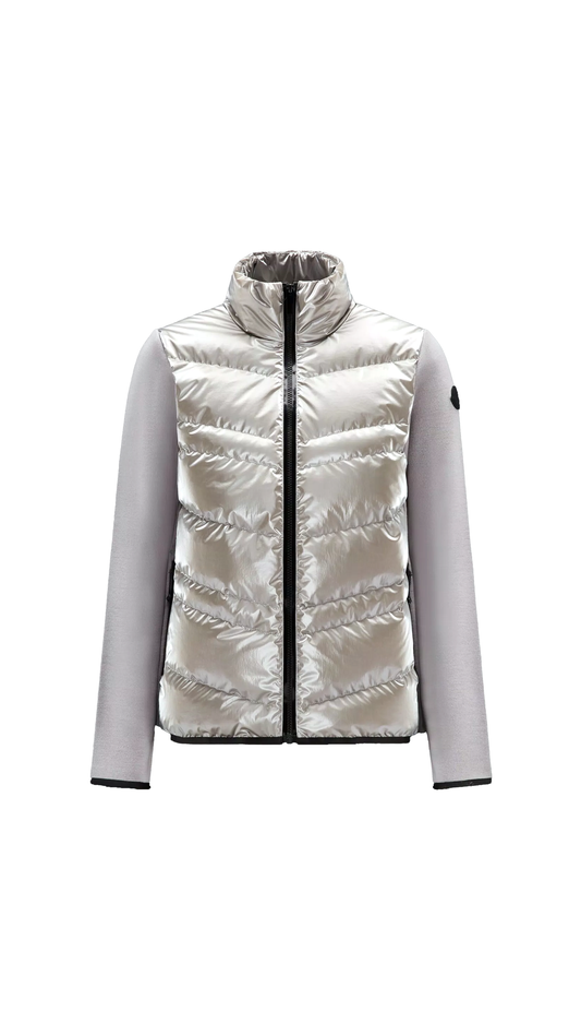Padded Wool Cardigan - Silver