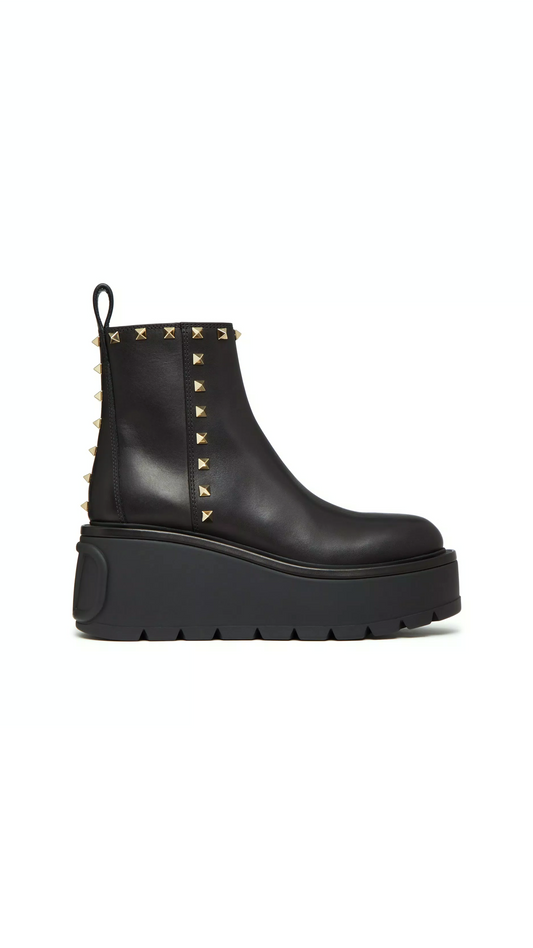 Uniqueform Calfskin Ankle Boot 85mm - Black