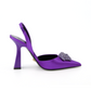 Crystal La Medusa Satin Sling-back Pump - Violet