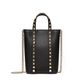 Rockstud Calfskin Leather Tote - Black.