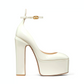 Tan-go Platform Pump in Patent Leather 155mm - Light Ivory