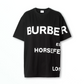 Horseferry Print Cotton Oversized T-shirt - Black/White