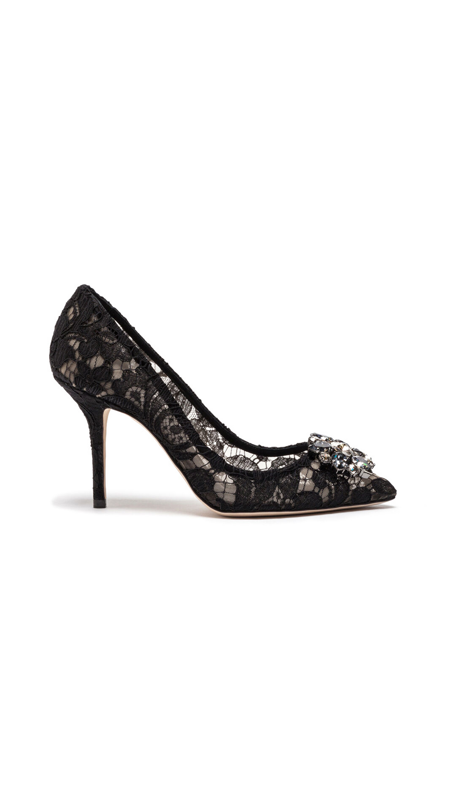 Taormina Lace With Crystals Pump - Black