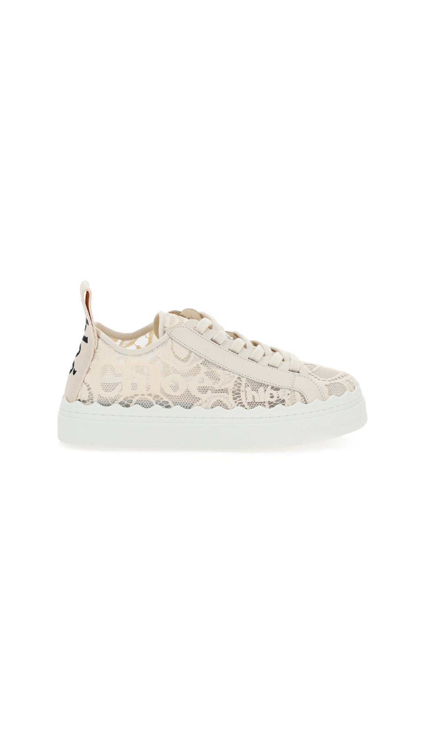 Lauren Sneaker In Lace - Beige