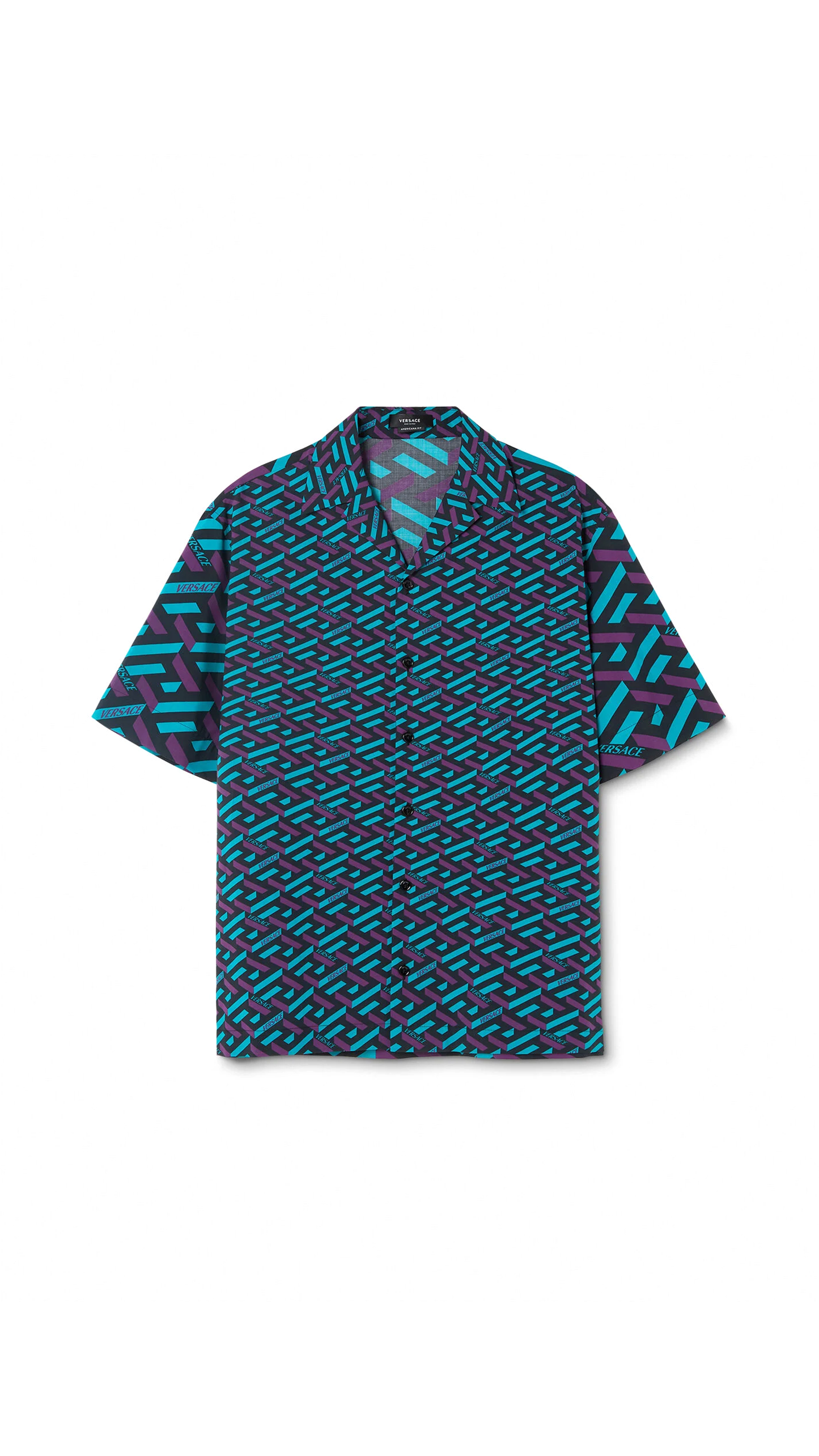 La Greca Shirt - Black/Blue/Mauve.